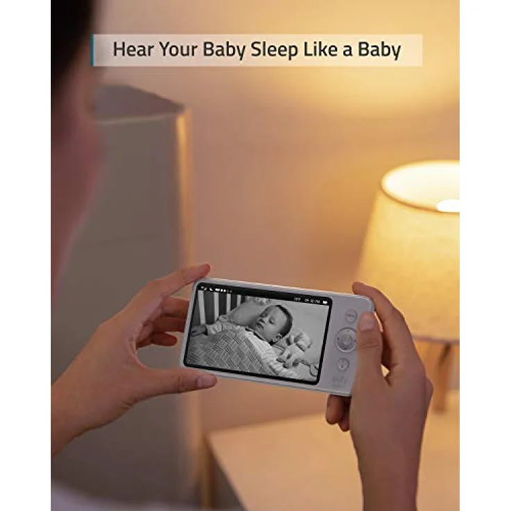 eufy Security SpaceView Babyphone mit 5 Zoll LCD-Display, 720 HD, 140m Reichweite, Weitwinkelobjektiv, präzise Nachtsicht, beidseitige Audiofunktion, 2900mAh Akku, Temperatursensor, smarte Meldungen – Bild 6