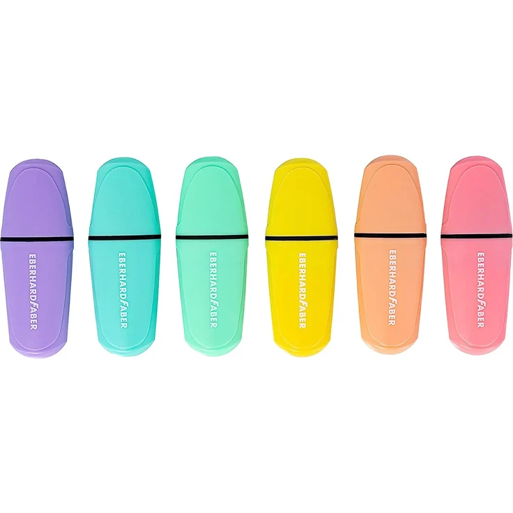 Eberhard Faber 551403 - Mini Textmarker mit Keilspitze, in Pastell Farben, 6er Etui – Bild 2