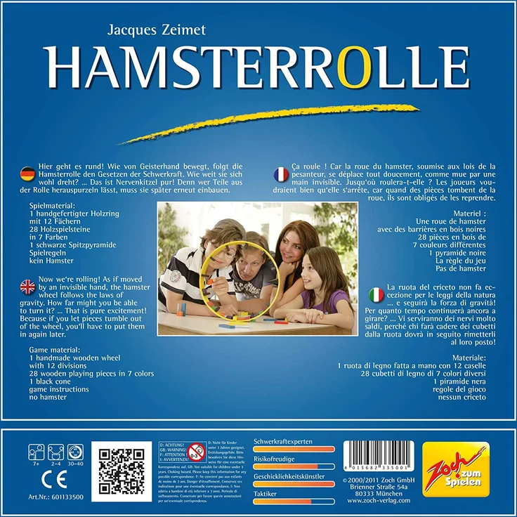 Zoch 601133500 Hamsterrolle, Das abgedrehte Geschicklichkeitsspiel für alle Schwerkraftexperten, mit hochwertigem Spielmaterial aus Holz, ab 6 Jahren – Bild 2