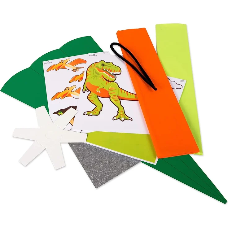 goldbuch 97 721 Bastelset Dino, 3D Zuckertüte ca. 70 cm, Schultüte zum Basteln und Gestalten, Geschenktüte für Jungen und Mädchen, aus Karton, zur Einschulung und Schulanfang – Bild 3