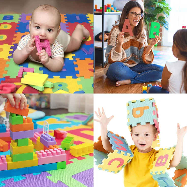 all kids United® Kinder Puzzlematte 118 x 132 cm - Kinderteppich Spiel-Teppich Schadstofffrei Spielmatte Eva Schaumstoff-Matte (XL - 144-teilig) – Bild 6