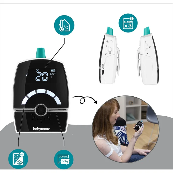 Babymoov 'Premium Care' Babyphone, Digital Green Technology (strahlungsarm), 1400m Reichweite – Bild 3