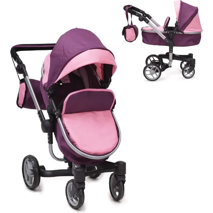 Puppenbuggy, Puppenwagen Violette 9694 zusammenklappbar, Schwenkräder vorne