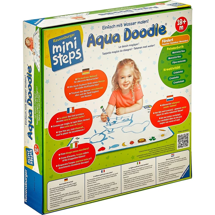 Ravensburger ministeps Aqua Doodle - Malen für Kinder ab 18 Monaten, Kreatives Malset für fleckenfreien Malspaß mit Wasser- inklusive Malmatte und Stift – Bild 2