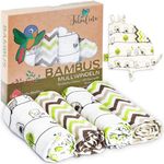 Tabalino Kuschelweiche Bambus Mullwindeln Spucktücher | 80x80cm | 4er-Pack + gratis Schmusetuch |doppelt dicht gewebt| Stoffwindeln Baby Junge & Mädchen Mulltücher Moltontuch 30% Baumwolle