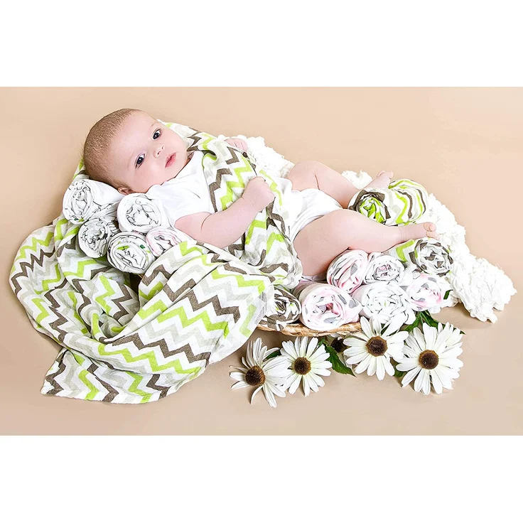 Tabalino Kuschelweiche Bambus Mullwindeln Spucktücher | 80x80cm | 4er-Pack + gratis Schmusetuch |doppelt dicht gewebt| Stoffwindeln Baby Junge & Mädchen Mulltücher Moltontuch 30% Baumwolle – Bild 2