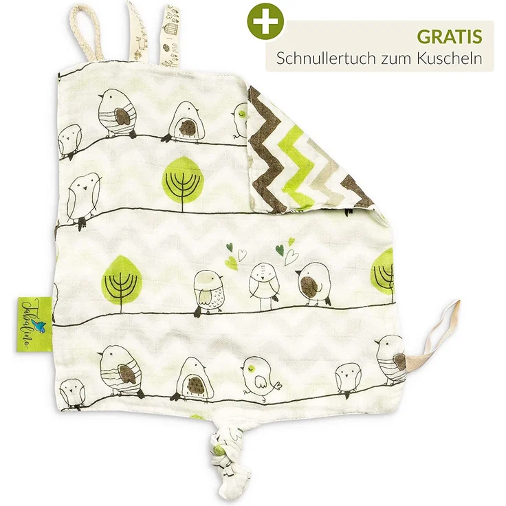 Tabalino Kuschelweiche Bambus Mullwindeln Spucktücher | 80x80cm | 4er-Pack + gratis Schmusetuch |doppelt dicht gewebt| Stoffwindeln Baby Junge & Mädchen Mulltücher Moltontuch 30% Baumwolle – Bild 4