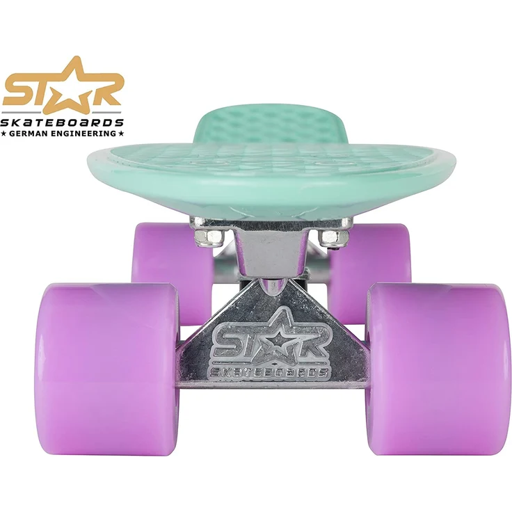 STAR SKATEBOARDS Vintage Skateboard | Retro Cruiser 60mm | Mint Lila – Bild 6
