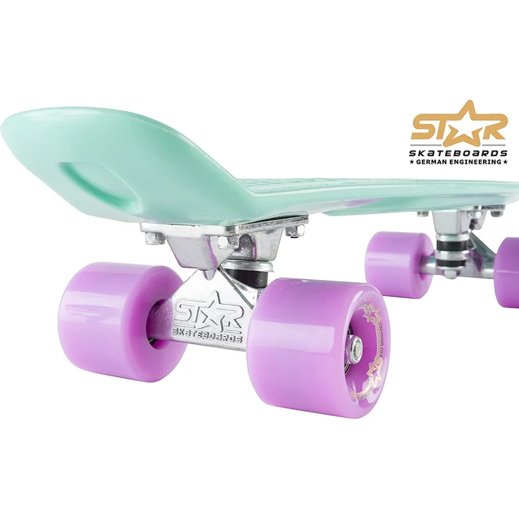 STAR SKATEBOARDS Vintage Skateboard | Retro Cruiser 60mm | Mint Lila – Bild 4