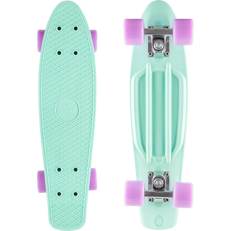 STAR SKATEBOARDS Vintage Skateboard | Retro Cruiser 60mm | Mint Lila – Bild 1
