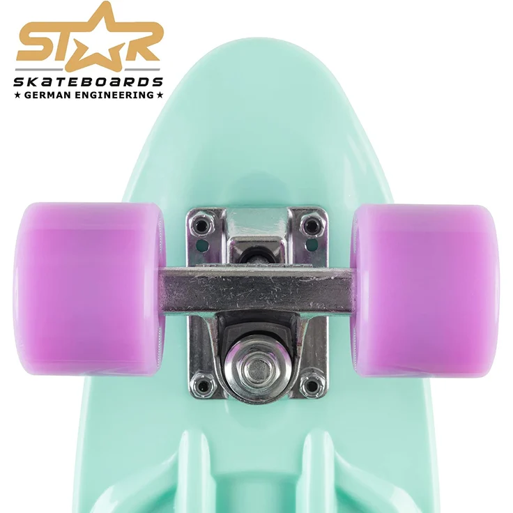 STAR SKATEBOARDS Vintage Skateboard | Retro Cruiser 60mm | Mint Lila – Bild 3