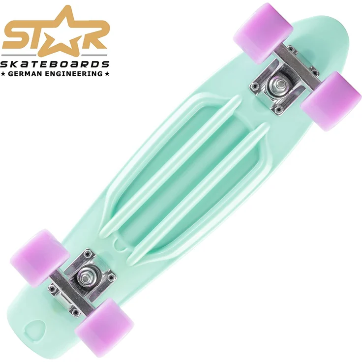 STAR SKATEBOARDS Vintage Skateboard | Retro Cruiser 60mm | Mint Lila – Bild 5