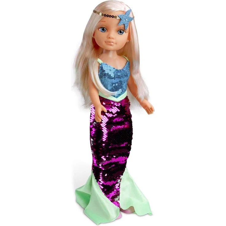 Nancy - EIN Tag der Meerjungfrau, 42 cm große Blonde Puppe mit Badeanzug und Meerjungfrauenschwanz mit Pailletten, für Kinder ab 3 Jahren (Famosa 700014762) – Bild 3