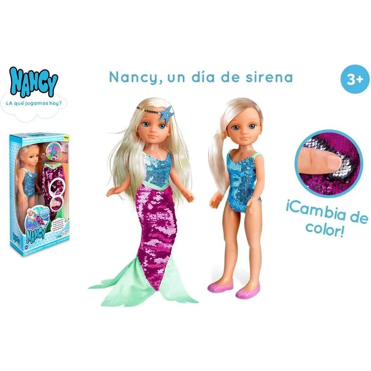 Nancy - EIN Tag der Meerjungfrau, 42 cm große Blonde Puppe mit Badeanzug und Meerjungfrauenschwanz mit Pailletten, für Kinder ab 3 Jahren (Famosa 700014762) – Bild 5