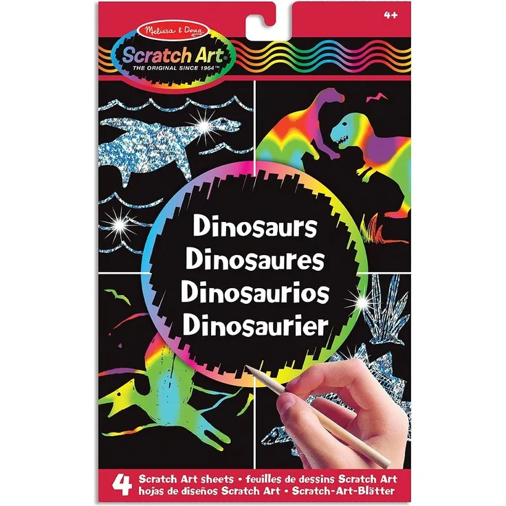 Melissa & Doug Scratch Magic Draw & Learn Dinosaur | Arts & Crafts | Scratch Art | 4+ | Gift for Boy or Girl