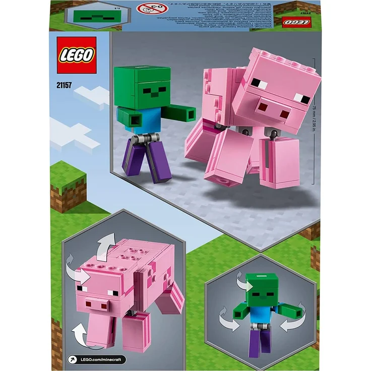 LEGO Minecraft - BigFig Schwein mit Zombiebaby 21157 – Bild 8