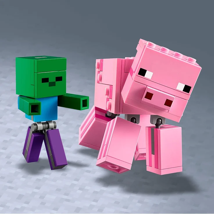 LEGO Minecraft - BigFig Schwein mit Zombiebaby 21157 – Bild 5