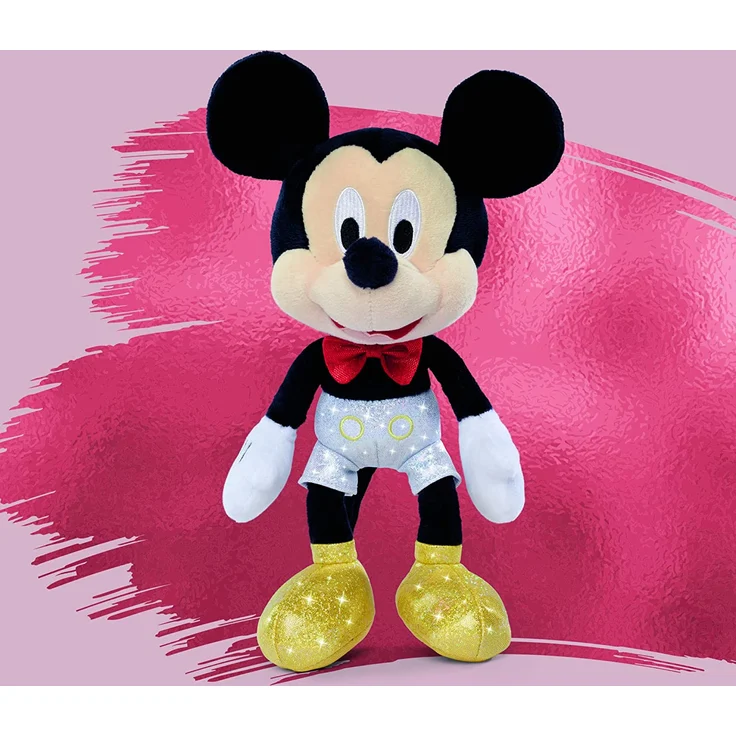Simba Disney D100 Sparkly Mickey Mouse 25cm - Kuscheltier Plüschfigur - Jubiläumsedition – Bild 4
