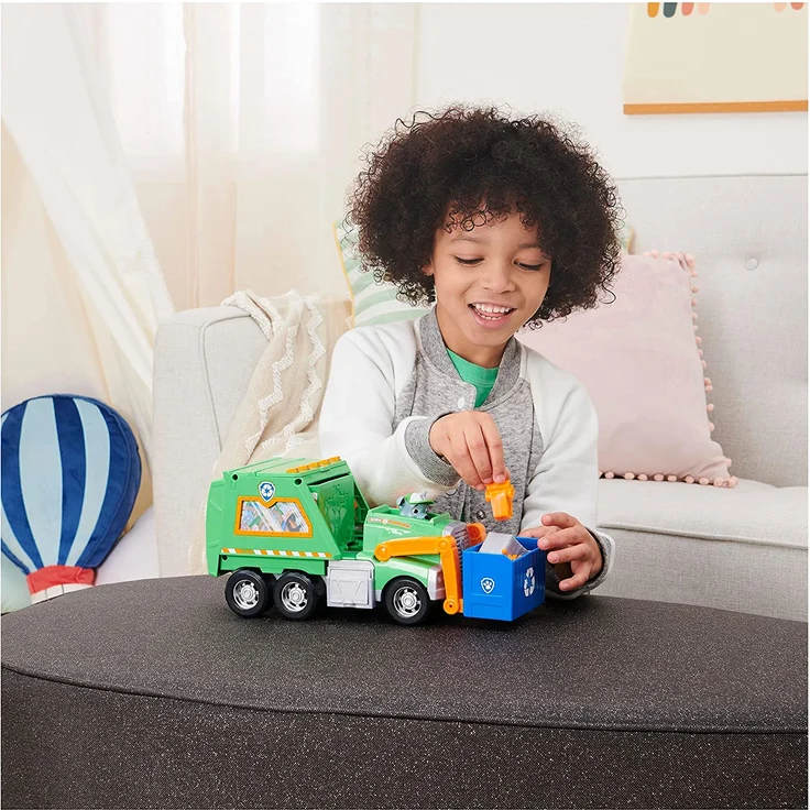 Spin Master Paw Patrol Rockys Deluxe-Recycling-Truck, Spielfahrzeug (mit Sammelfigur und 3 Werkzeugen) – Bild 7