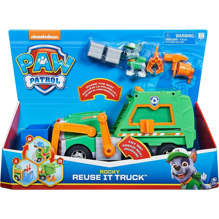 Spin Master Paw Patrol Rockys Deluxe-Recycling-Truck, Spielfahrzeug (mit Sammelfigur und 3 Werkzeugen) – Bild 2
