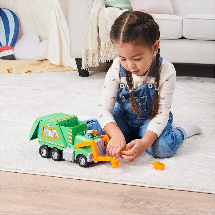 Spin Master Paw Patrol Rockys Deluxe-Recycling-Truck, Spielfahrzeug (mit Sammelfigur und 3 Werkzeugen) – Bild 9