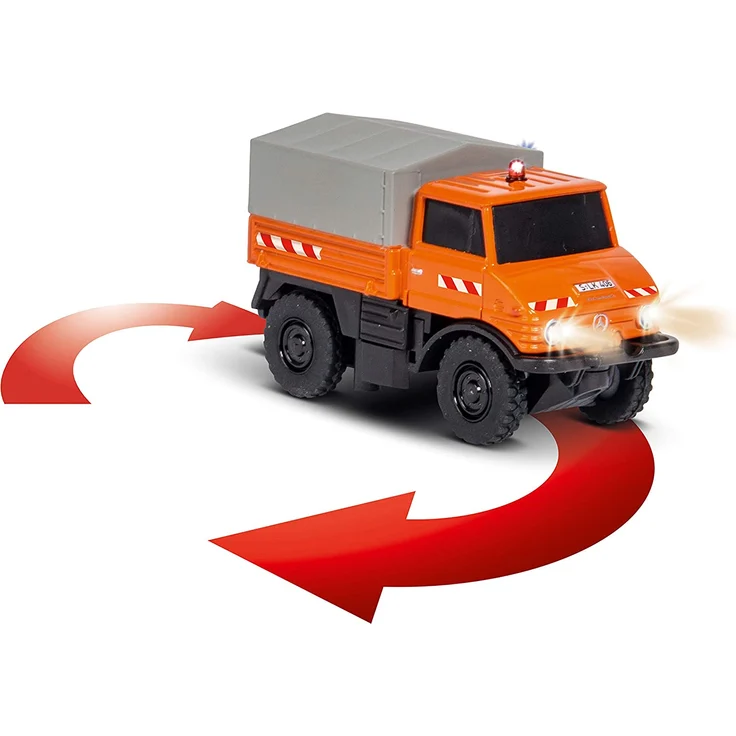 Carson 1:87 MB Unimog U406 Kommunal 100% RTR, ferngesteuertes Fahrzeug, fahrfertiges Modell, mit LED Beleuchtung und schaltbarer Warnleuchte, sehr Kleiner Wendekreis, perfekt für Dioramen, 500504125 – Bild 3