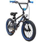 BIKESTAR Kinderfahrrad für Mädchen und Jungen ab 4-5 Jahre | 16 Zoll Kinderrad Kinder BMX Freestyle | Fahrrad für Kinder Schwarz & Blau | Risikofrei Testen