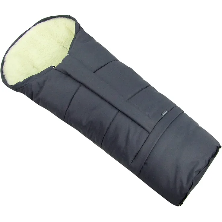 BAMBINIWELT Winterfußsack Fußsack für Kinderwagen, Buggy oder Schlitten, in Mumienform, aus Wolle, Größe anpassbar, MUMIE UNI (dunkelgrau)