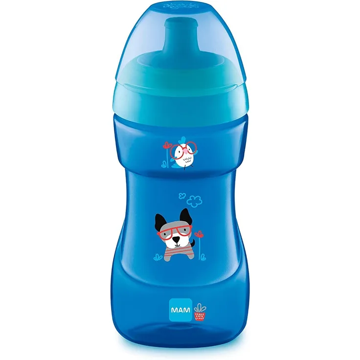 MAM Sports Cup D111 Lernbecher, auslaufsicher, für Babys ab 12 Monaten, Blau