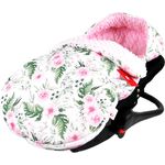 BabyLux FUßSACK 90cm Minky Babyschale Kinderwagen Buggy Jogger Herbst Sommer Frühling (13. Wilde Blüten)