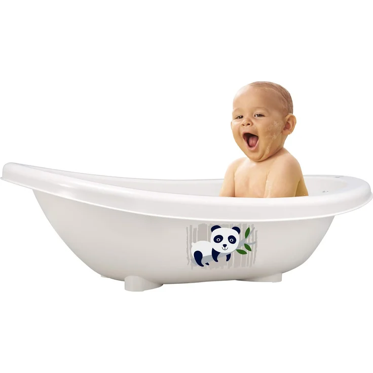 Rotho Babydesign Bio-Badewanne Panda, 100% Biologisch Abbaubar, 80 x 47 x 25 cm, Organic white – Bild 4