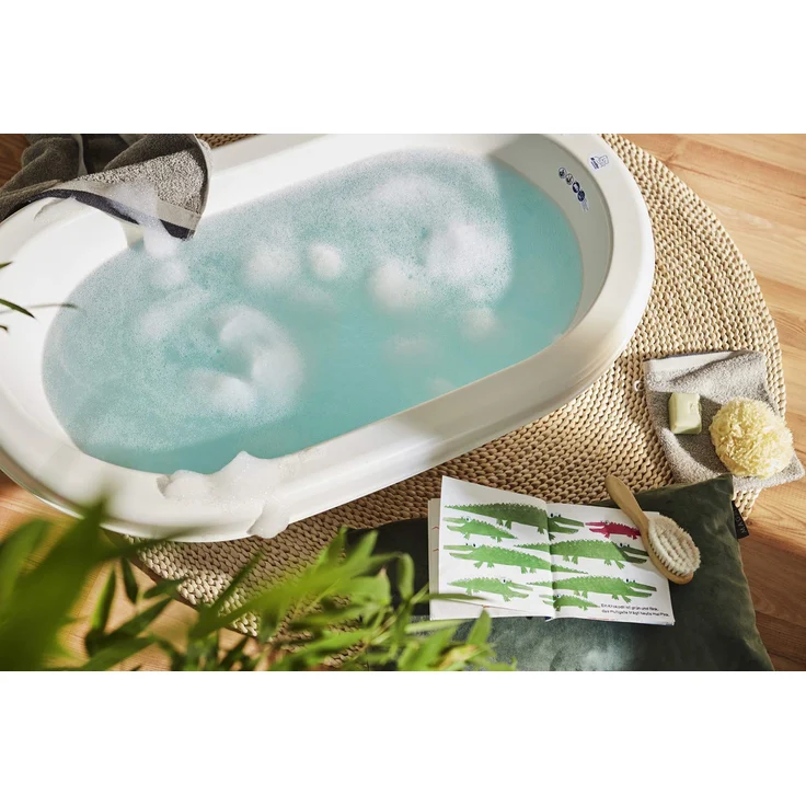 Rotho Babydesign Bio-Badewanne Panda, 100% Biologisch Abbaubar, 80 x 47 x 25 cm, Organic white – Bild 5