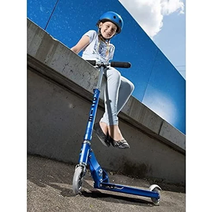 Micro Kinderscooter Sprite klappbarer Roller in Saphirblau – Bild 7