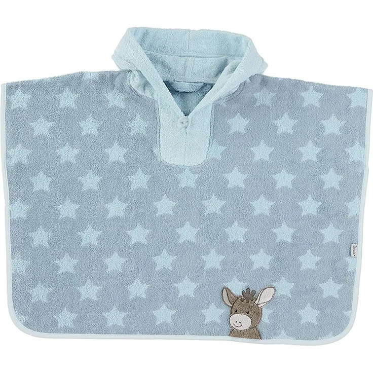 Sterntaler Poncho, Inkl. Kapuze, Esel Emmi, Alter: ab 0 Monaten, Größe: 70 x 50 cm, Mittelblau – Bild 2