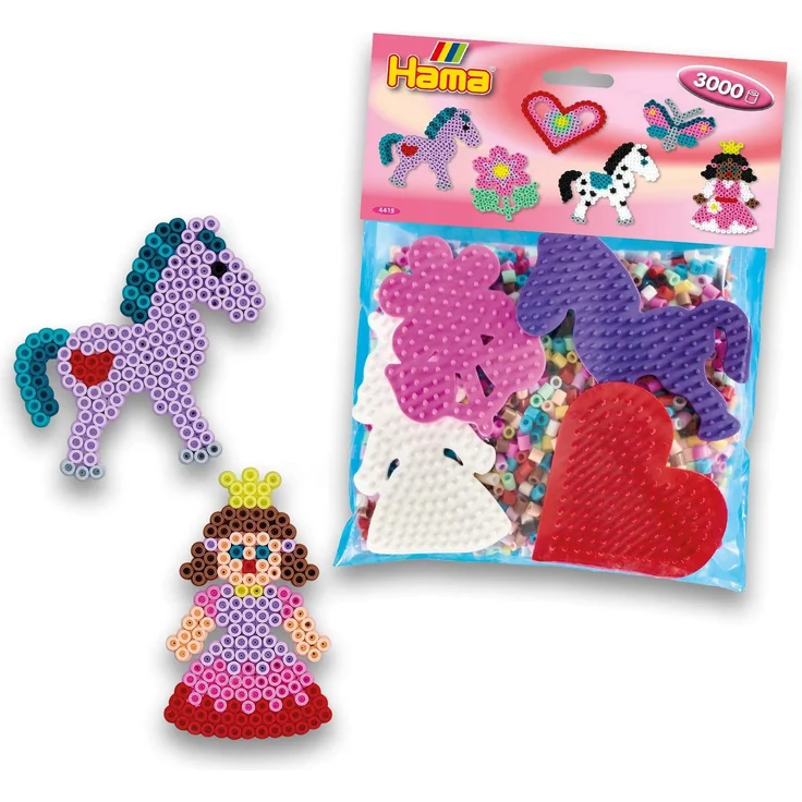 Hama Perlen 4415 Set für Spielgruppen mit ca. 3. 000 bunten Midi Bügelperlen mit Durchmesser 5 mm, Motivvorlagen und 4 Stiftplatten, inkl. Bügelpapier, kreativer Bastelspaß für Groß und Klein - Preisvergleich – Bild 4