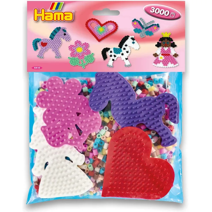 Hama Perlen 4415 Set für Spielgruppen mit ca. 3. 000 bunten Midi Bügelperlen mit Durchmesser 5 mm, Motivvorlagen und 4 Stiftplatten, inkl. Bügelpapier, kreativer Bastelspaß für Groß und Klein - Preisvergleich