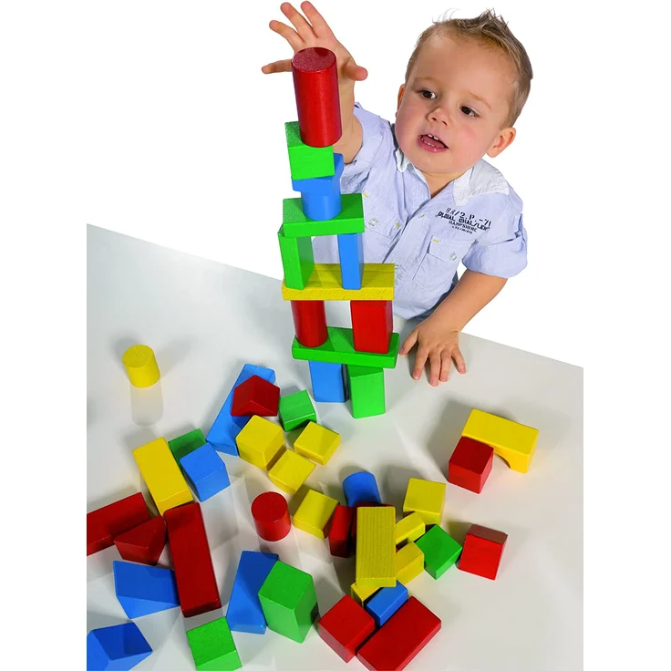 Eichhorn 50 extra große Baby Holzbausteine in der Aufbewahrungsbox mit Kordel, für Kinder ab einem Jahr - Preisvergleich – Bild 2