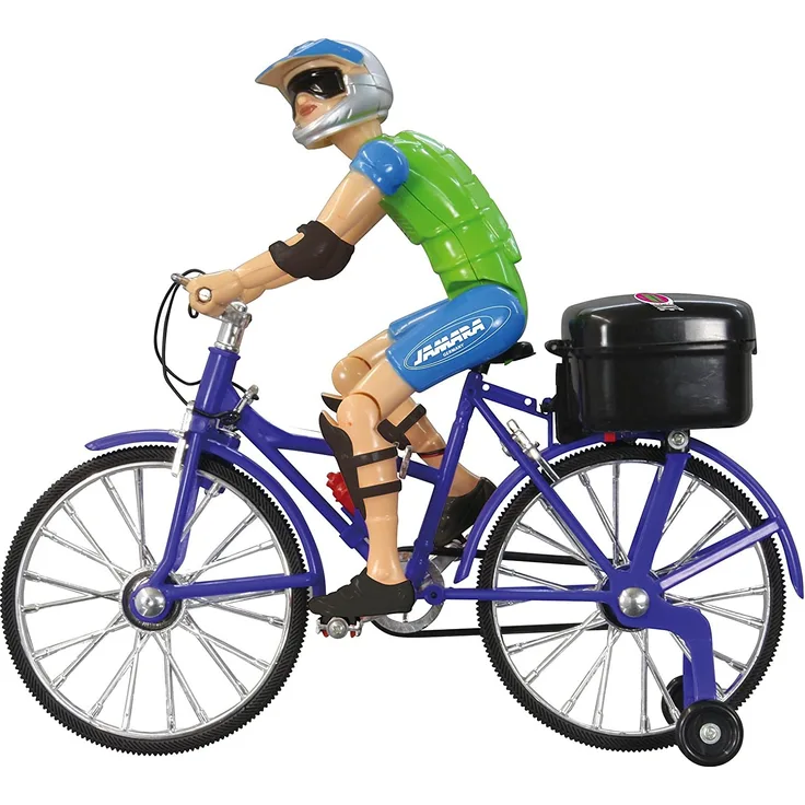 Jamara 402090 - Fahrrad mit Sound - Beweglicher Kopf, realistische Tretbewegung, Musik, Licht