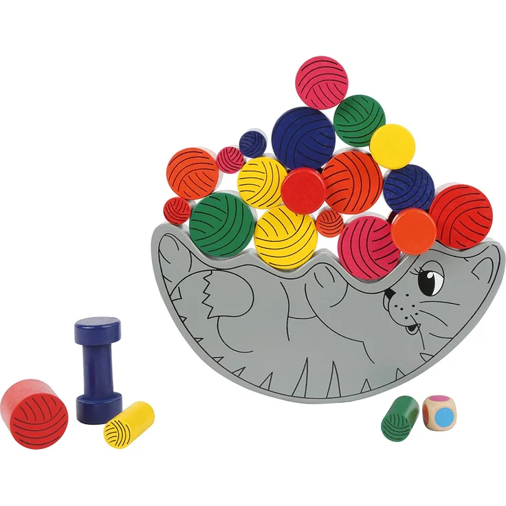 small foot 7783 Balancierkatze aus Holz, schult die Konzentration, Geschicklichkeit und Feinmotorik, ab 3 Jahren – Bild 2