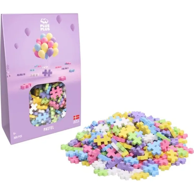 Plus-Plus 9603352 Geniales Konstruktionsspielzeug, Open Play Pastel, Bautsteine-Set, 300 Teile