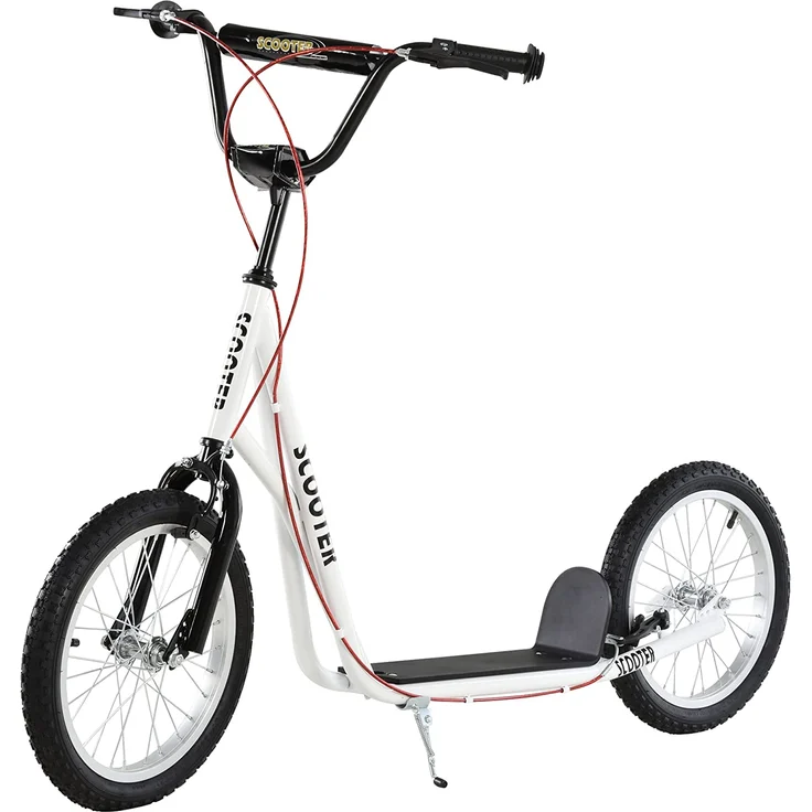 Kinderscooter mit Handbremse (Farbe: weiß) – Bild 1