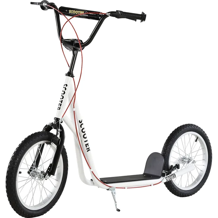 Kinderscooter mit Handbremse (Farbe: weiß)