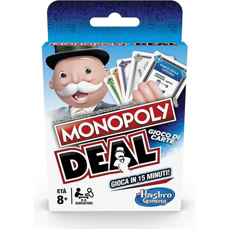 Hasbro Monopoly Deal E3113 Kartenspiel, italienische Version – Bild 1