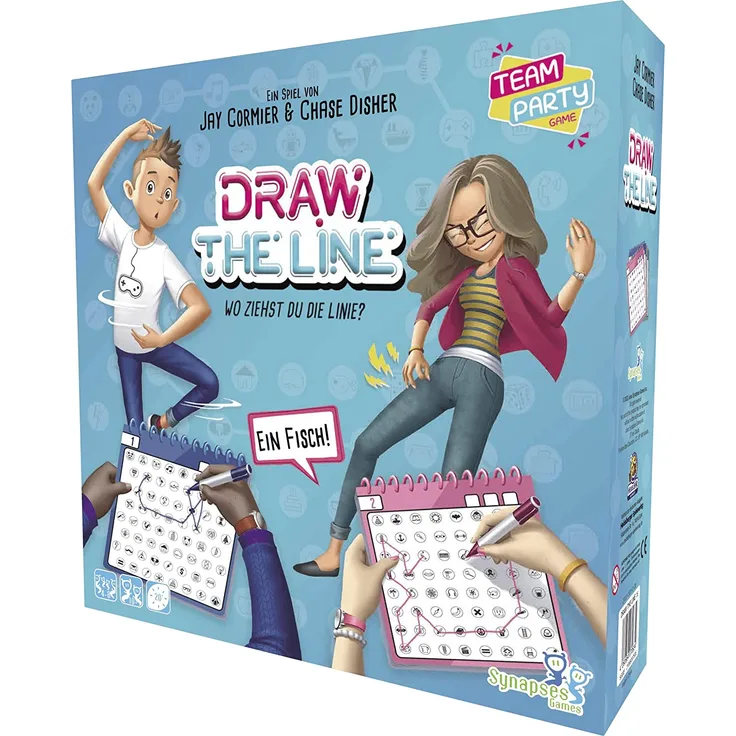SG005 - Draw the Line - Quizspiel, für 4-8 Spieler, ab 10 Jahren (DE-Ausgabe)