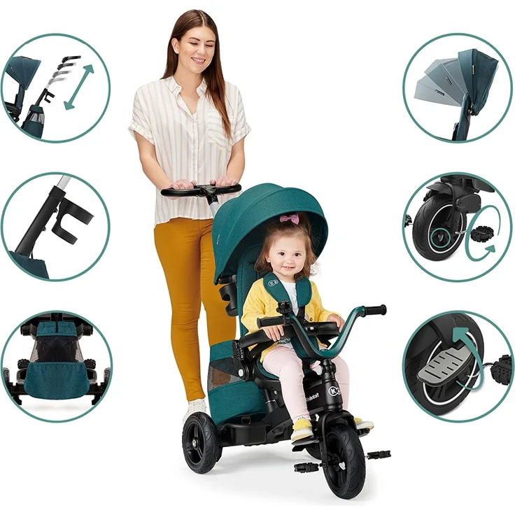 Kinderkraft Dreirad Easytwist - Midnight Green – Bild 4