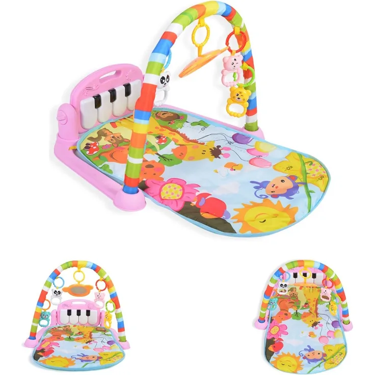 Moni Spielbogen Fitness Girl 696-R22 Krabbeldecke Klaviertasten Hängespielzeuge rosa