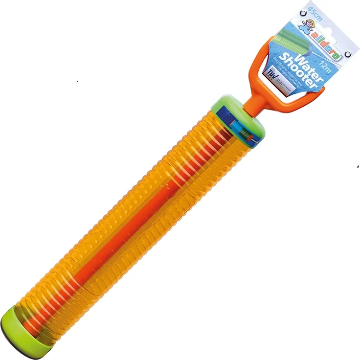 alldoro 60111 Water Shooter, Wasserspritze ca. 45 cm lang, schießt bis zu 12 m weit, Orange – Bild 1