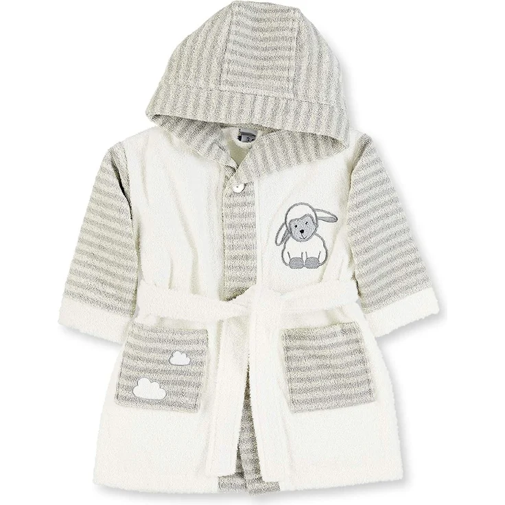 Sterntaler Kapuzen-Bademantel Schaf Stanley, Alter: ab 6 Jahren, Größe: 116, Beige (Ecru) – Bild 1