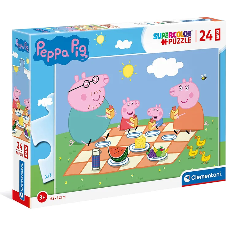 Clementoni 24028 - Peppa Pig Maxi Puzzle, 24 Teile
