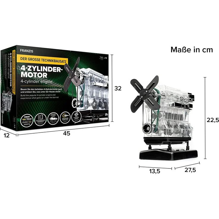 Franzis 4-Zylinder-Motor - Der große Technikbausatz, Maßstab ca. 1:3 – Bild 8